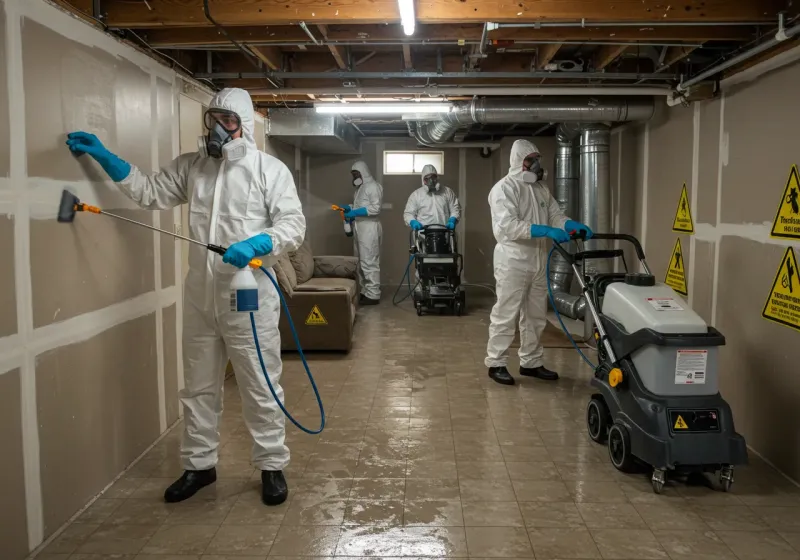 Basement Moisture Removal and Structural Drying process in Danville, AL